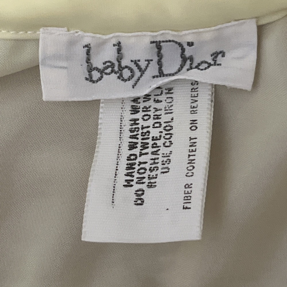 Vtg 1976 BABY DIOR Pastel Yellow Christening Baptism Gown Made In USA 0-3 Months - Picture 10 of 12